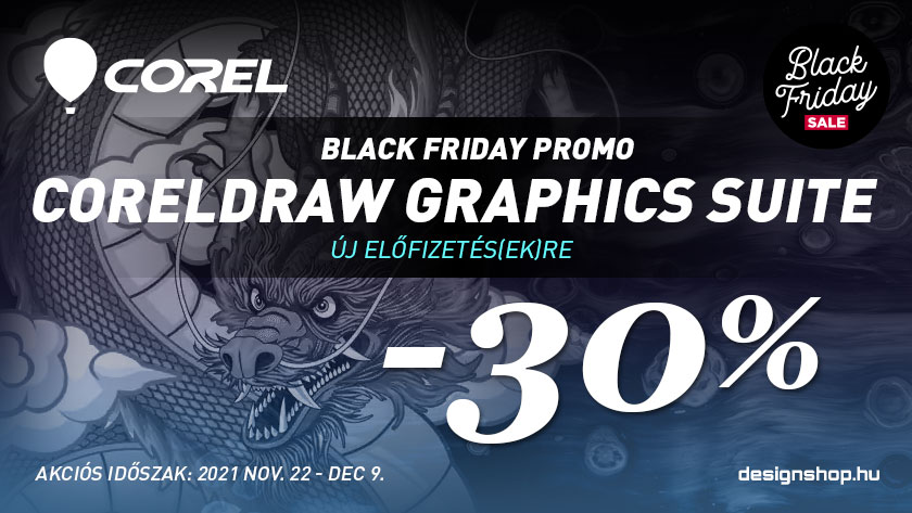 Corel Black Friday 2021 – CorelDRAW Graphics Suite 30% kedvezménnyel