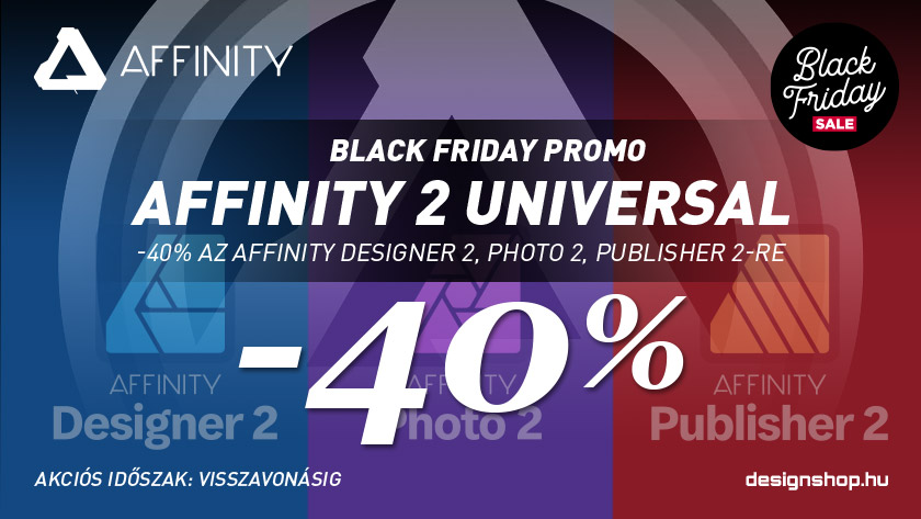 Affinity Black Friday 2022 – 40% kedvezmény minden szoftverre