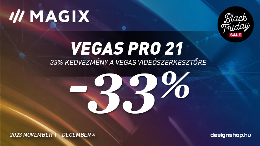 Vegas Black Friday 2023 – Vegas Pro 33% kedvezménnyel