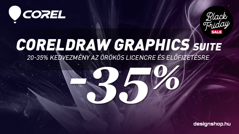 Corel Black Friday 2024 – CorelDRAW Graphics Suite 20-35% kedvezménnyel