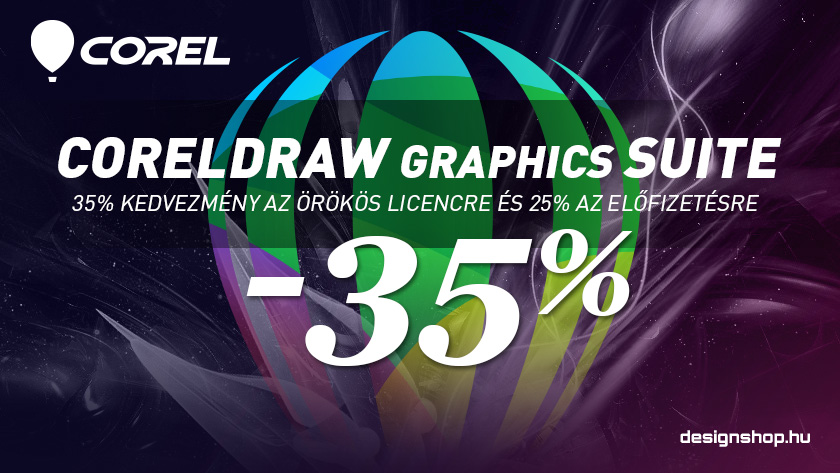 CorelDRAW Graphics Suite örökös és előfizetés 25-35% kedvezménnyel