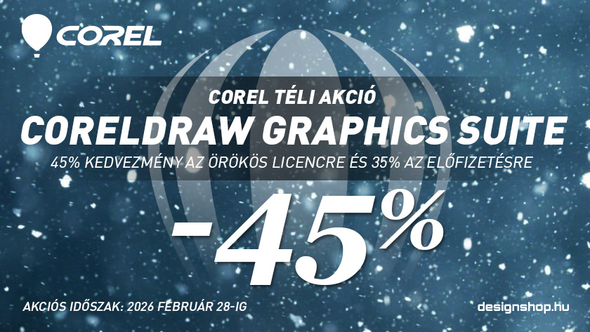 Corel Téli akció 2026 – CorelDRAW Graphics Suite 45% kedvezménnyel